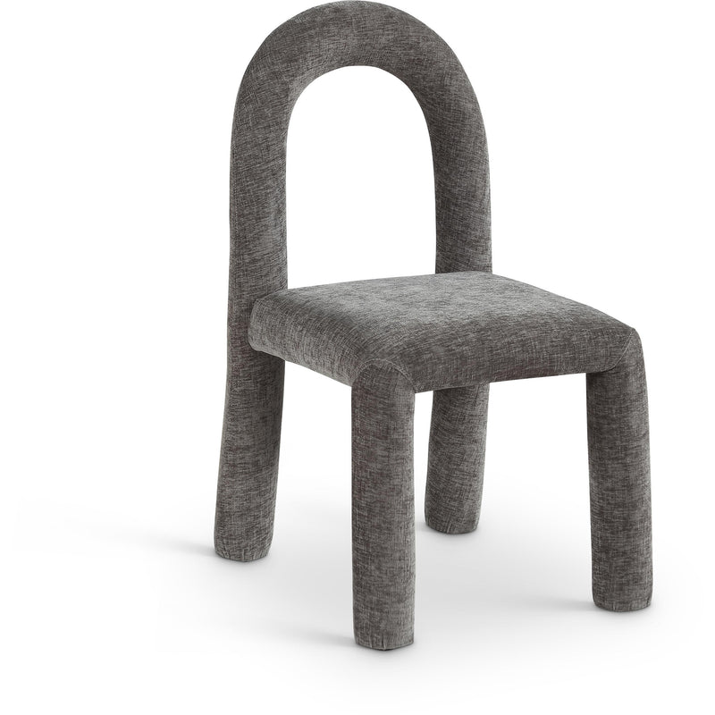 Meridian Amari Grey Chenille Fabric Dining Chair IMAGE 1