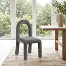 Meridian Amari Grey Chenille Fabric Dining Chair IMAGE 2