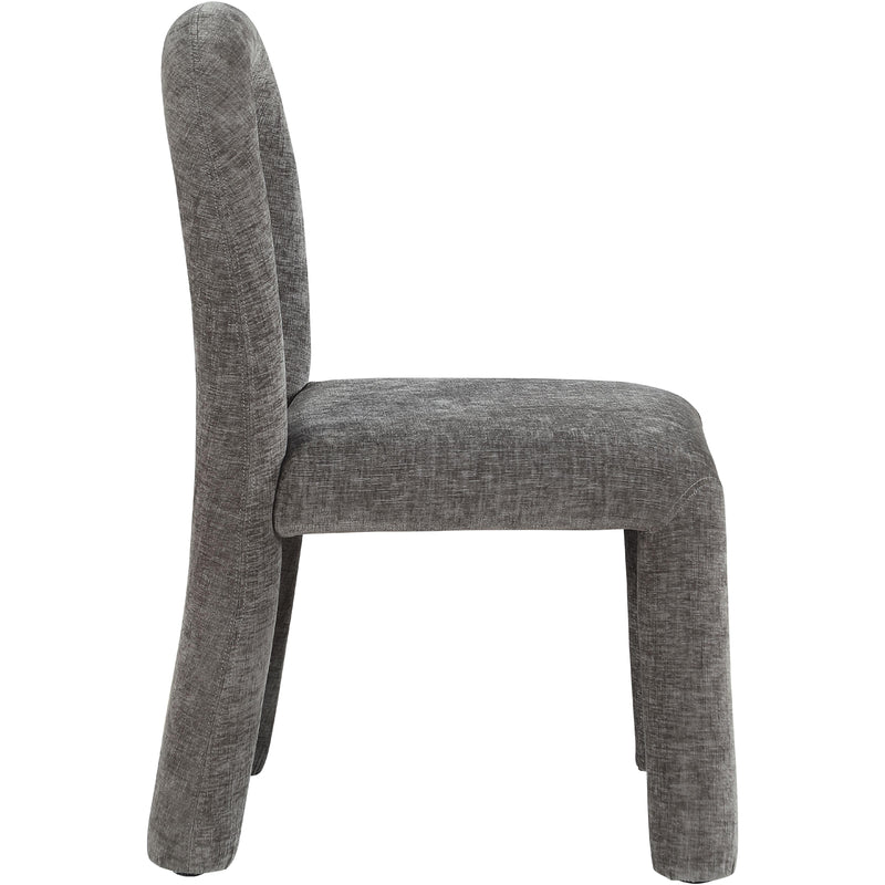 Meridian Amari Grey Chenille Fabric Dining Chair IMAGE 4