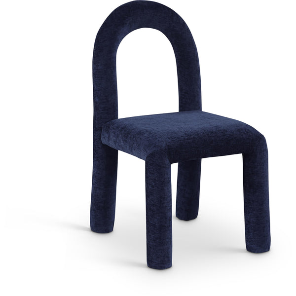 Meridian Amari Navy Chenille Fabric Dining Chair IMAGE 1