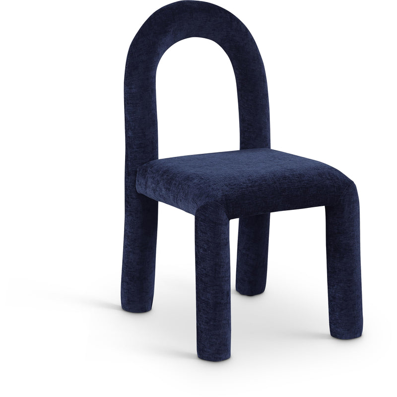 Meridian Amari Navy Chenille Fabric Dining Chair IMAGE 1