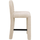 Meridian Amari Beige Chenille Fabric Stool IMAGE 4