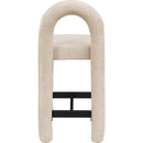 Meridian Amari Beige Chenille Fabric Stool IMAGE 5