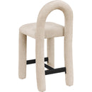 Meridian Amari Beige Chenille Fabric Stool IMAGE 6