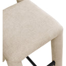 Meridian Amari Beige Chenille Fabric Stool IMAGE 7