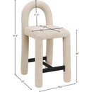 Meridian Amari Beige Chenille Fabric Stool IMAGE 8