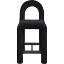 Meridian Amari Black Chenille Fabric Stool IMAGE 3