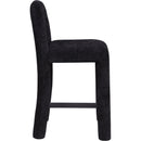 Meridian Amari Black Chenille Fabric Stool IMAGE 4