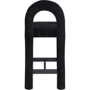 Meridian Amari Black Chenille Fabric Stool IMAGE 5