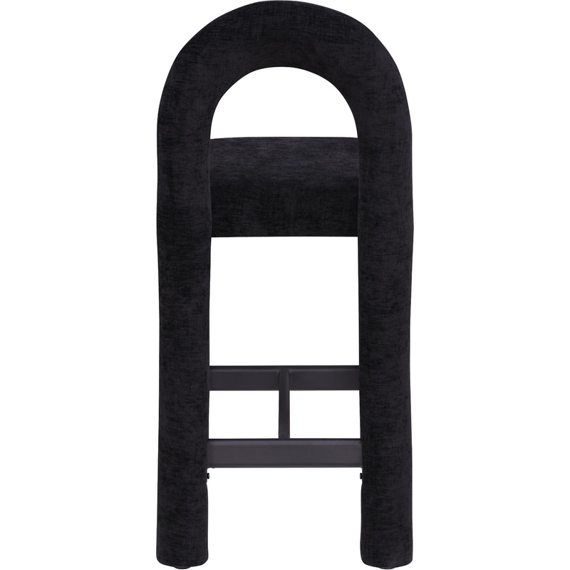 Meridian Amari Black Chenille Fabric Stool IMAGE 5