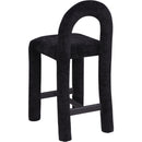 Meridian Amari Black Chenille Fabric Stool IMAGE 6