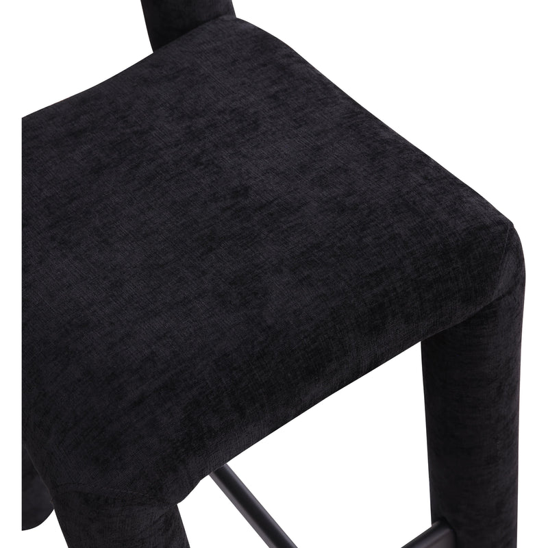 Meridian Amari Black Chenille Fabric Stool IMAGE 7