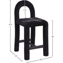 Meridian Amari Black Chenille Fabric Stool IMAGE 8