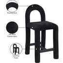 Meridian Amari Black Chenille Fabric Stool IMAGE 9