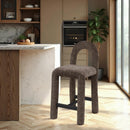Meridian Amari Brown Chenille Fabric Stool IMAGE 2
