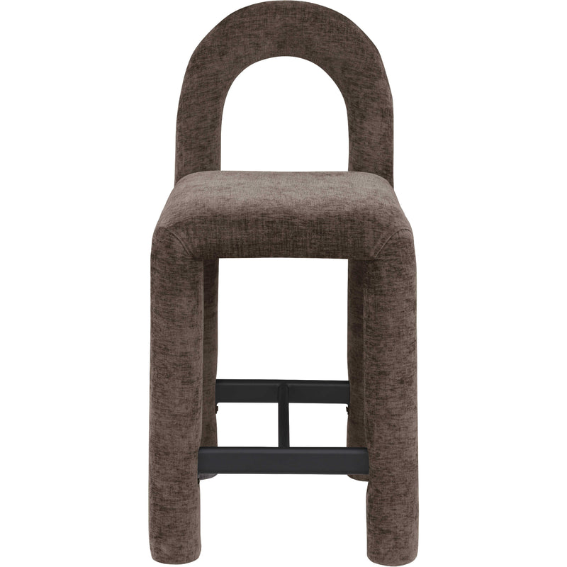 Meridian Amari Brown Chenille Fabric Stool IMAGE 3