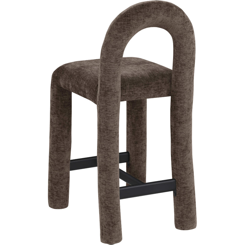 Meridian Amari Brown Chenille Fabric Stool IMAGE 6