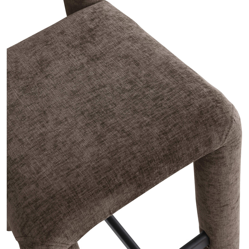 Meridian Amari Brown Chenille Fabric Stool IMAGE 7