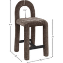 Meridian Amari Brown Chenille Fabric Stool IMAGE 8