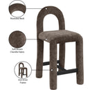 Meridian Amari Brown Chenille Fabric Stool IMAGE 9