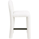 Meridian Amari Cream Chenille Fabric Stool IMAGE 4