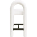 Meridian Amari Cream Chenille Fabric Stool IMAGE 5