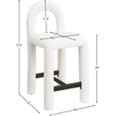 Meridian Amari Cream Chenille Fabric Stool IMAGE 8