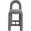 Meridian Amari Grey Chenille Fabric Stool IMAGE 3