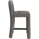 Meridian Amari Grey Chenille Fabric Stool IMAGE 4