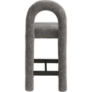 Meridian Amari Grey Chenille Fabric Stool IMAGE 5