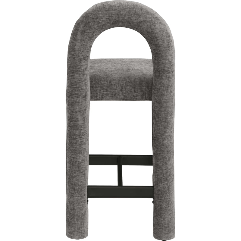 Meridian Amari Grey Chenille Fabric Stool IMAGE 5