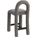 Meridian Amari Grey Chenille Fabric Stool IMAGE 6