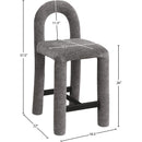 Meridian Amari Grey Chenille Fabric Stool IMAGE 8