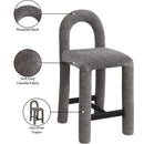 Meridian Amari Grey Chenille Fabric Stool IMAGE 9