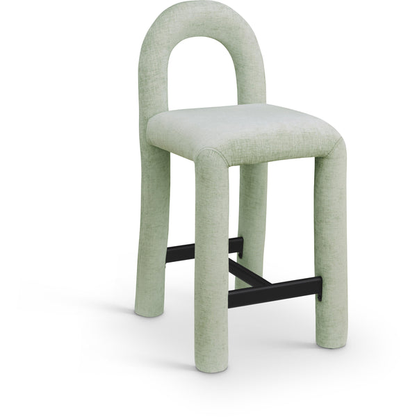 Meridian Amari Mint Chenille Fabric Stool IMAGE 1