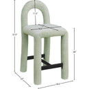 Meridian Amari Mint Chenille Fabric Stool IMAGE 8