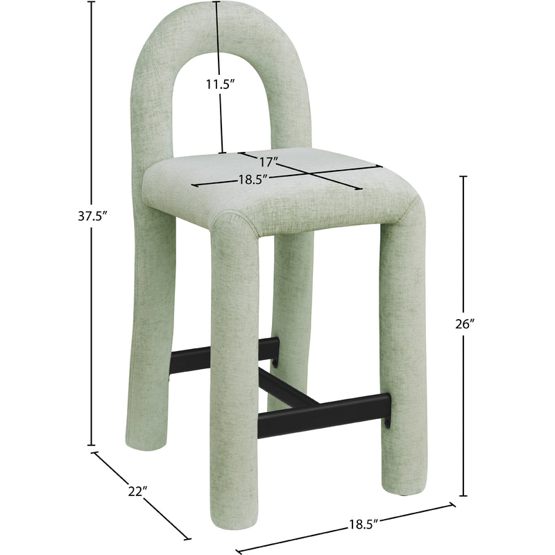 Meridian Amari Mint Chenille Fabric Stool IMAGE 8