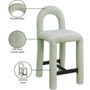 Meridian Amari Mint Chenille Fabric Stool IMAGE 9