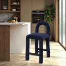 Meridian Amari Navy Chenille Fabric Stool IMAGE 2