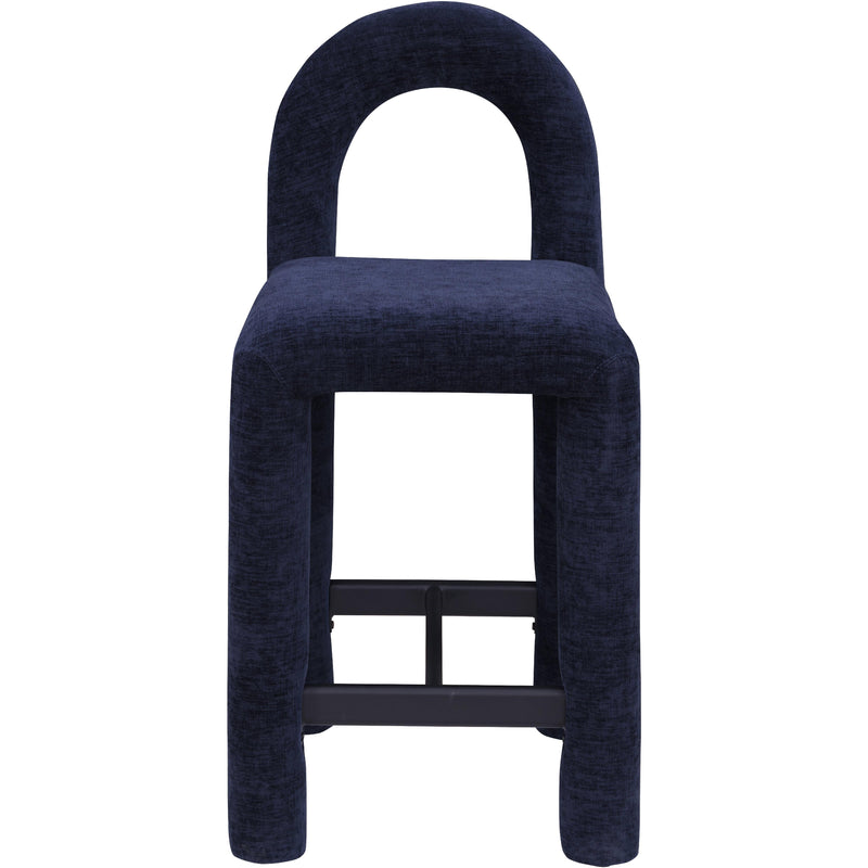 Meridian Amari Navy Chenille Fabric Stool IMAGE 3