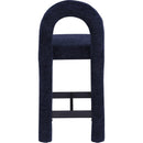 Meridian Amari Navy Chenille Fabric Stool IMAGE 5