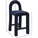 Meridian Amari Navy Chenille Fabric Stool IMAGE 8