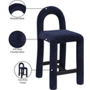Meridian Amari Navy Chenille Fabric Stool IMAGE 9