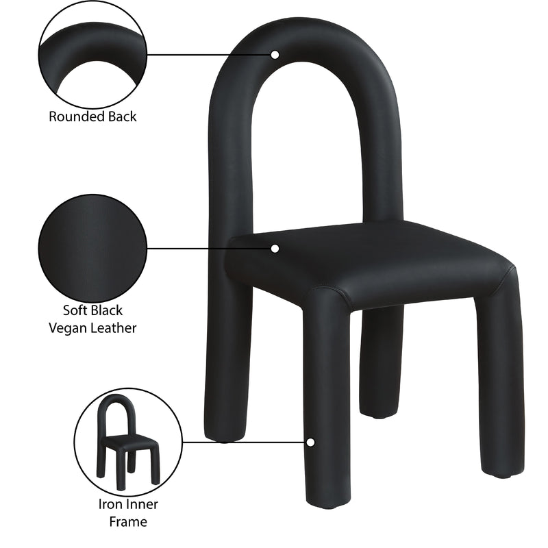 Meridian Amari Black Vegan Leather Dining Chair IMAGE 9