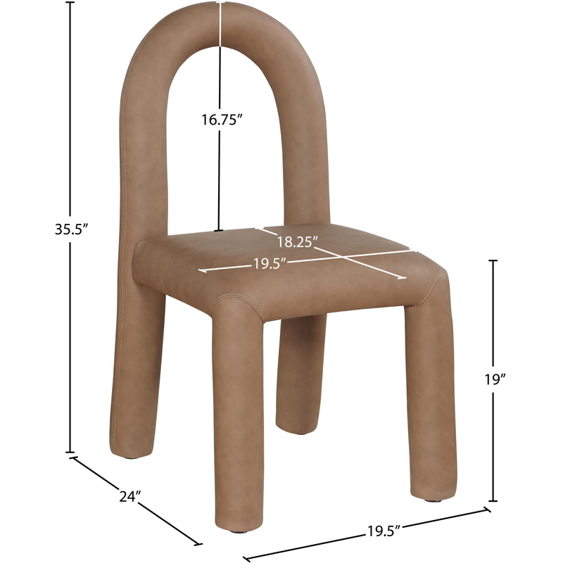 Meridian Amari Brown Vegan Leather Dining Chair IMAGE 8