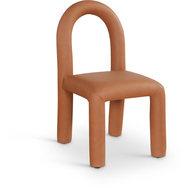 Meridian Amari Cognac Vegan Leather Dining Chair IMAGE 1