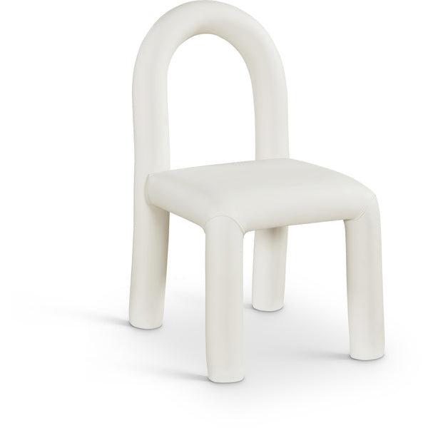Meridian Amari Cream Vegan Leather Dining Chair IMAGE 1
