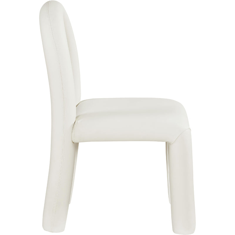 Meridian Amari Cream Vegan Leather Dining Chair IMAGE 4