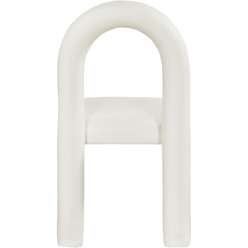 Meridian Amari Cream Vegan Leather Dining Chair IMAGE 5