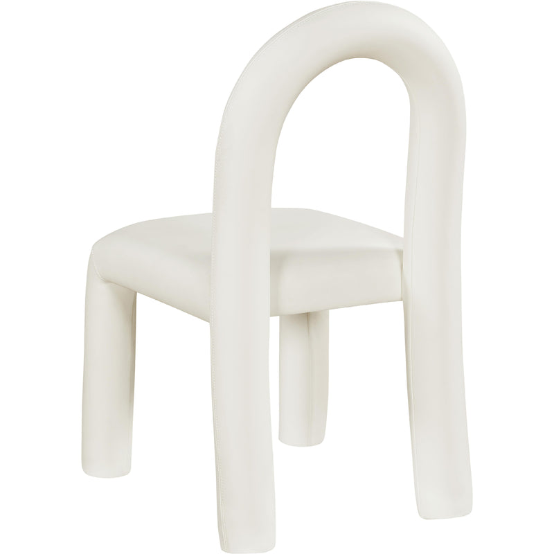 Meridian Amari Cream Vegan Leather Dining Chair IMAGE 6